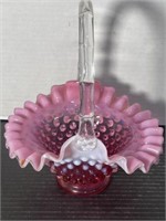 1950S FENTON HOBNAIL CRANBERRY AND PINK