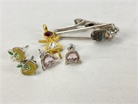 Birthstone Pendant / Tie Clip / Earrings