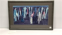 Print titled FISHING LURES by Bono, matted and