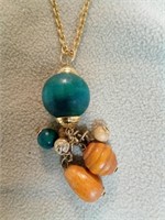 Goldtone Necklace with Dangle Beads