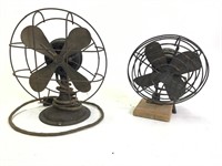 2 Antique Fans 9" W