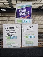 15- bags yum earth fruit snacks 10/25