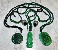 Jade Colored Stone Jewelry.