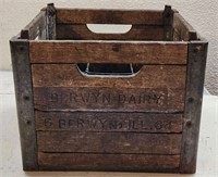 Berwyn Dairy Vintage Wooden Milk Bottle Crate