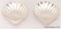Edwardian Silver Pair of Shell Trinket Dishes