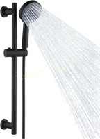 Black 5-Function Shower Head  Adjustable Bar
