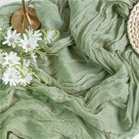 Green Cheesecloth Table Runner 35x120 Inches X2