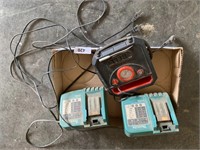 (2) Makita Battery Chargers & Air Compressor