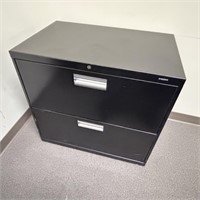 HON BLACK 2 DRAWER LATERAL FILE