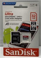 SanDisk 32GB MicroSD Card w/SD Adapter - NEW