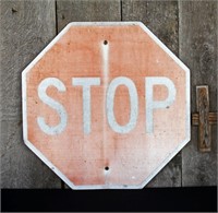 VINTAGE ALUMINUM " STOP " STEET SIGN / NO SHIPPING