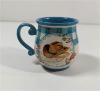 Pioneer Woman Gingham Cowboy Hat Coffee Mug