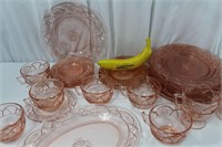 30 Pcs. "Rosemary Pink" Federal Glass Dinnerware