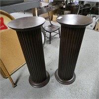 Pair of Mahogany Pedestal Columns