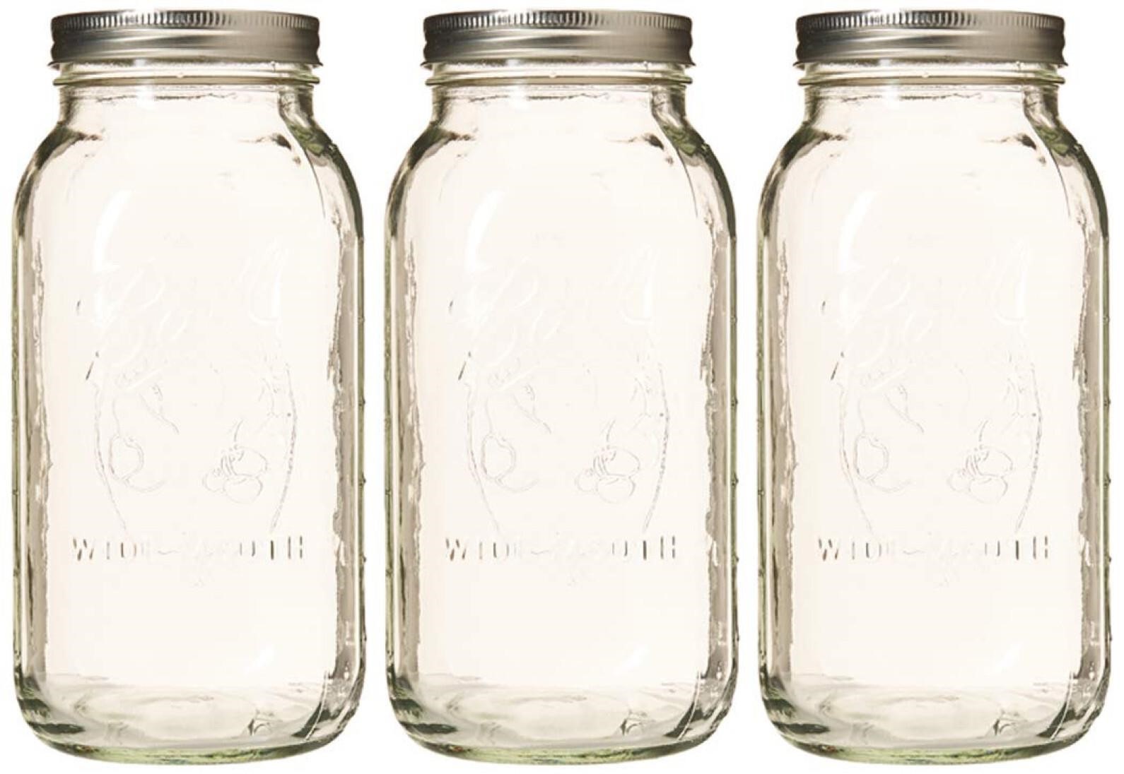 Ball Wide Mouth Glass Mason Jars with Lids and Ban