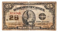 Dominion of Canada 1923 Twenty Five Cents - Over 1