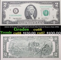 2003A $2 Green Seal Philadelphia Green Seal Federa