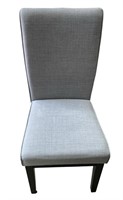 Set Of 2 Light Grey Fabric Dining Chairs