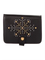Burberry Black Leather Studded Bifold Wallet