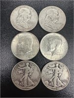 Coins Half dollar Walking liberty Franklin Kennedy