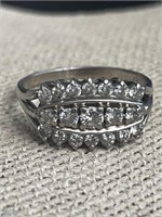 14k White Gold w/ Diamonds Ring, TW 4.78g, SZ