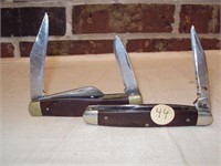 Lot of 2 - 3 Blade Pocket Knives