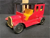 Vtg Tin Friction Red Model T Ford Made in Japan
