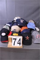 Green Tote of 35 Hats w/ NRA Hat