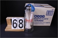 Coca-Cola Straw Holder & Box of Straws