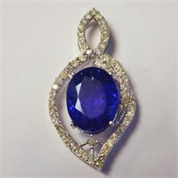 $9760 14K  Tanzanite(10.3ct) Diamond(0.9ct) Pendan