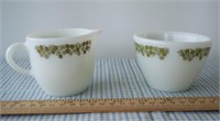 Vintage Pyrex Creamer & Sugar Serving Set