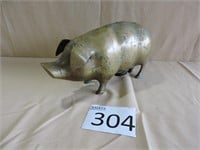 Brass Hog Piggy Bank
