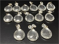 15 Crystal Pendalogue Chandelier Teardrops w/Bead