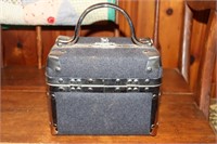 Comeco dark gray box purse train case handbag