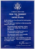 WWII TRUMAN ADDRESS ON FOOD POSTER