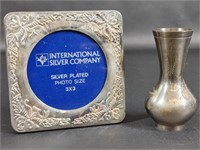 International Silver Co Silver Plated Frame, Vase