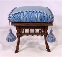 Foot stool, Victorian, spool turned sides with