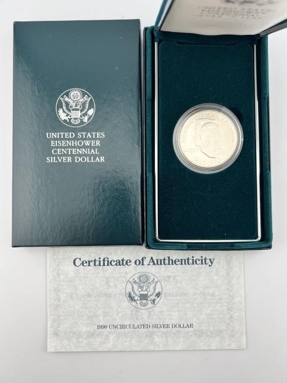 1990-W UNC US Comm. Eisenhower Silver Dollar