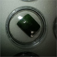 Emerald Cut Cabochon Brazilian Emerald, 15.9 carat