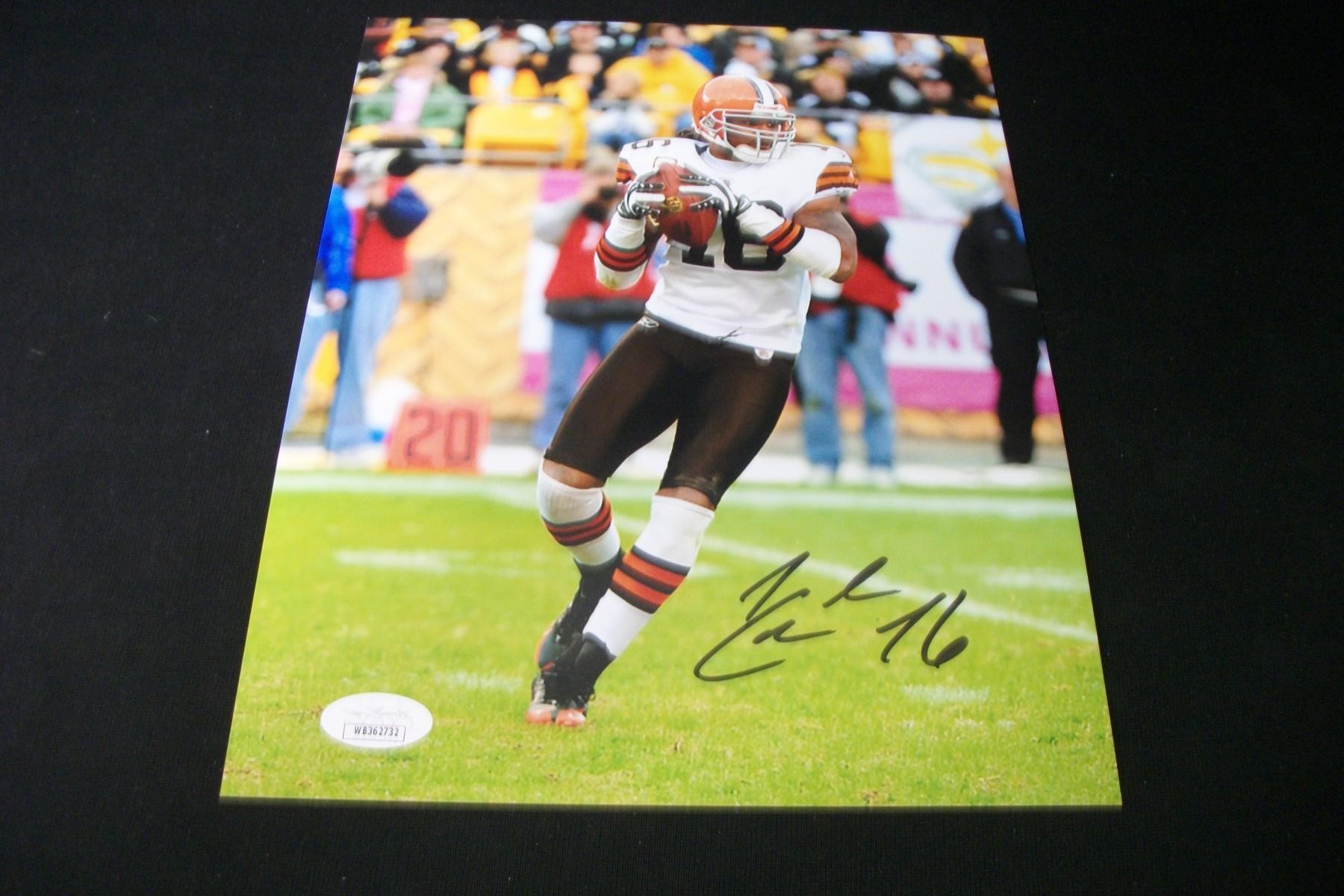 BROWNS JOSH CRIBBS SIGNED 8X10 PHOTO JSA