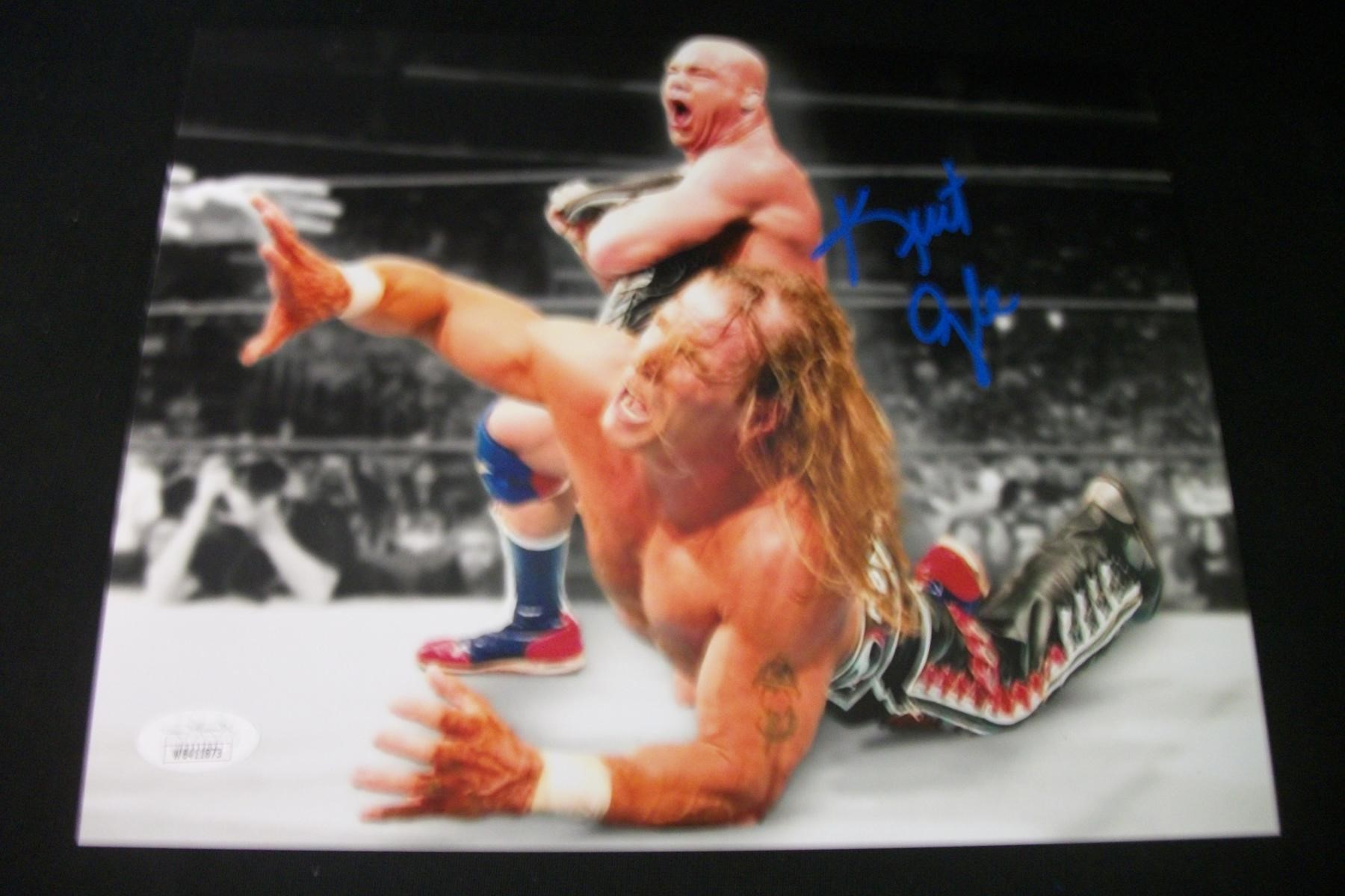 WWE KURT ANGLE SIGNED 8X10 PHOTO JSA COA