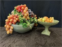 Mid Century Bowls (Haeger & Hyalyn) w/ Artificial