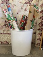 Trash Can w/ Wrapping Paper