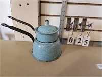 Antique Blue Enamel Double Broiler