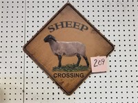 METAL SHEEP CROSSING SIGN