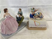 2 figurines from NORMAN ROCKWELL'S AMERICAN FAMILY