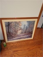 Framed Wooded Road Picture
