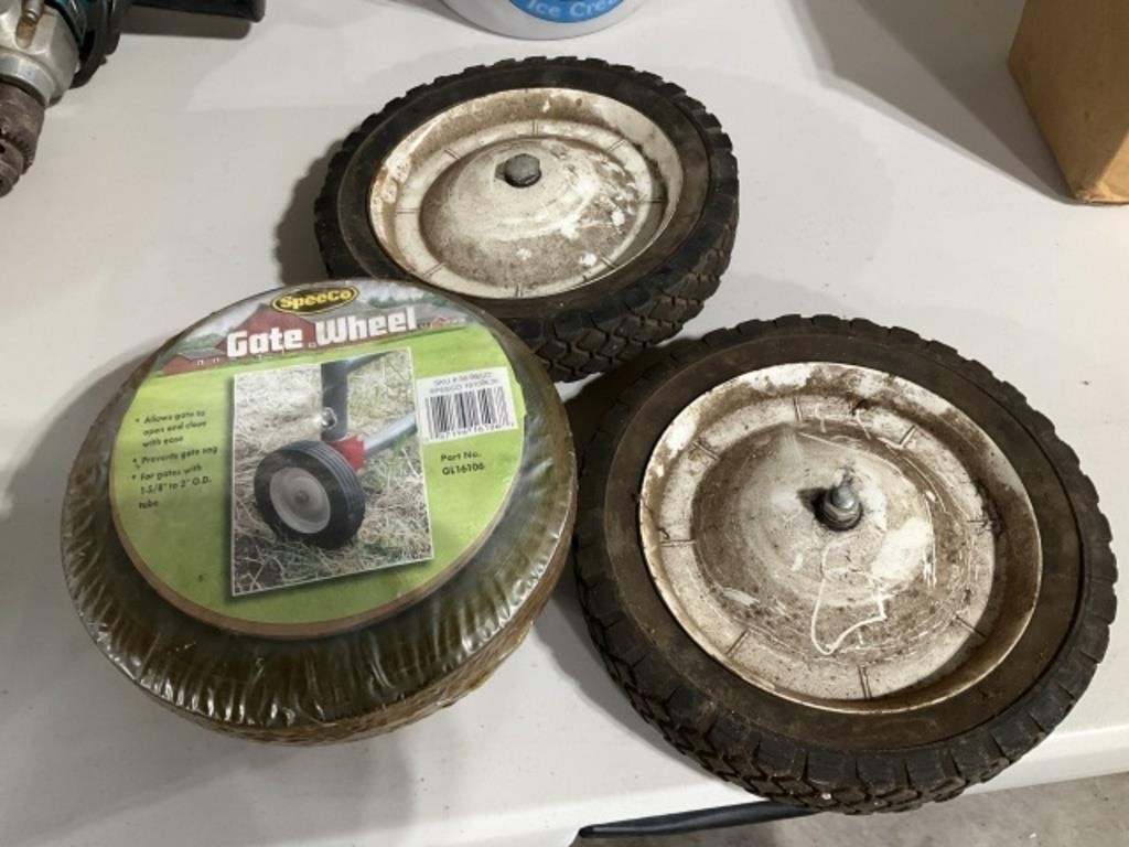 8” Gate Wheel, 2--10” Mower Wheels