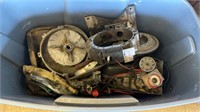 Tote of motorcycle parts