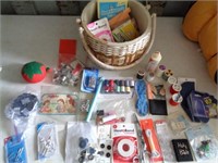 SEWING BASKET AND CONTENTS